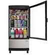 Pemberly Row LED Metal Countertop Refrigerator Display Case in Black/Silver