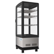 Pemberly Row LED Stainless Steel Countertop Refrigerator Display Case in White