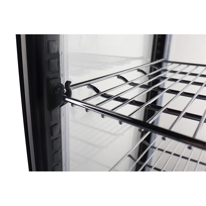 Pemberly Row LED Stainless Steel Countertop Refrigerator Display Case in White