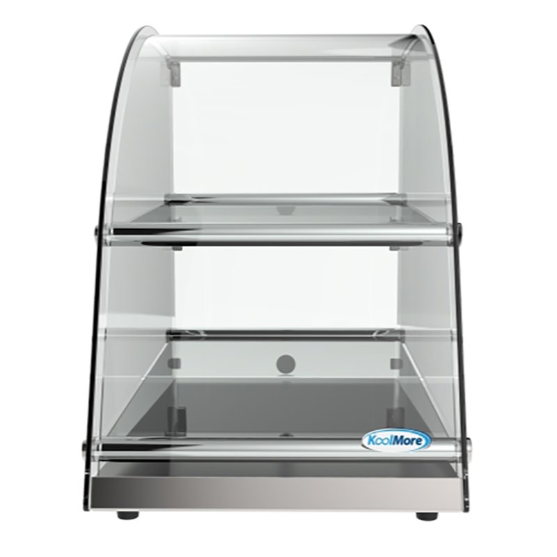 Pemberly Row 2-Tier Glass/Stainless Steel Countertop Bakery Display Case - Clear