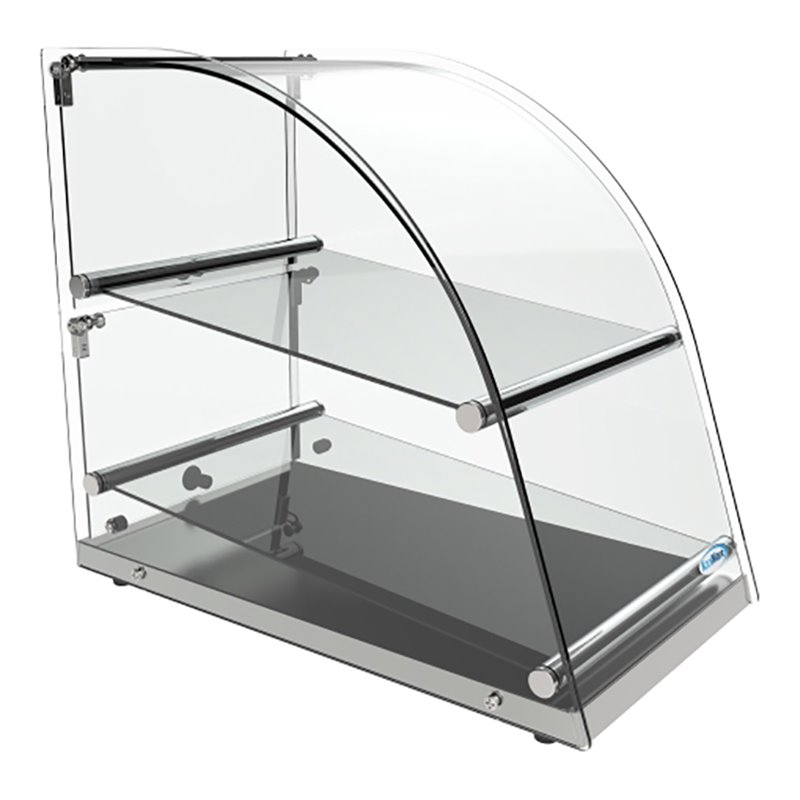 Pemberly Row 2-Tier Glass/Stainless Steel Countertop Bakery Display Case - Clear
