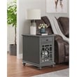 Pemberly Row Traditional Engineered Wood Chairside Table with Power Gray