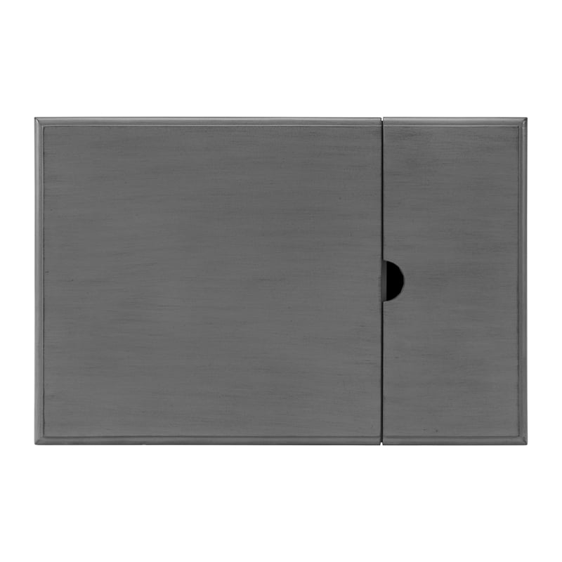 Pemberly Row Traditional Engineered Wood Chairside Table with Power Gray