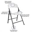 Pemberly Row Resin Indoor/Outdoor Double Braced Folding Chair in White (4-Pack)