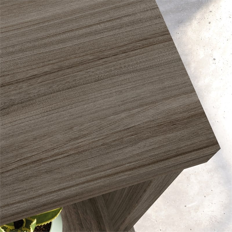 Pemberly Row Engineered Wood Reception Station Hutch in Hudson Elm/Brown