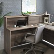 Pemberly Row Engineered Wood Reception Station Hutch in Hudson Elm/Brown