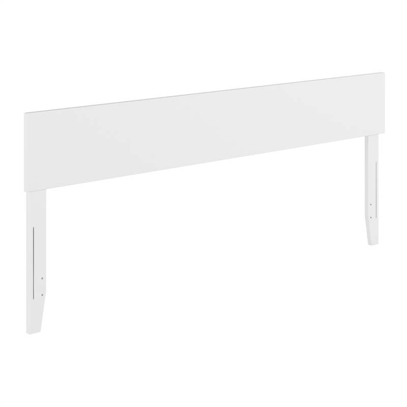 Pemberly Row King Solid Wood Panel Headboard with Device Charger in White