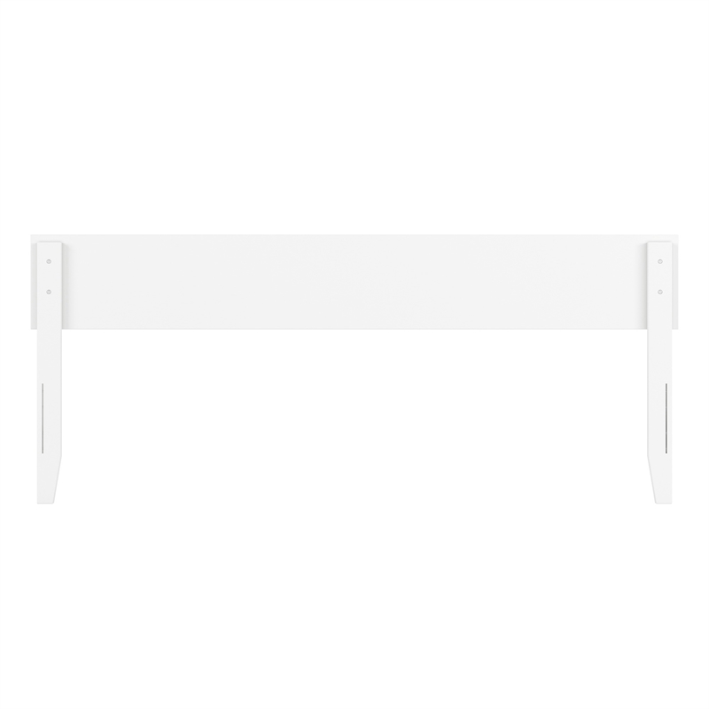 Pemberly Row King Solid Wood Panel Headboard with Device Charger in White