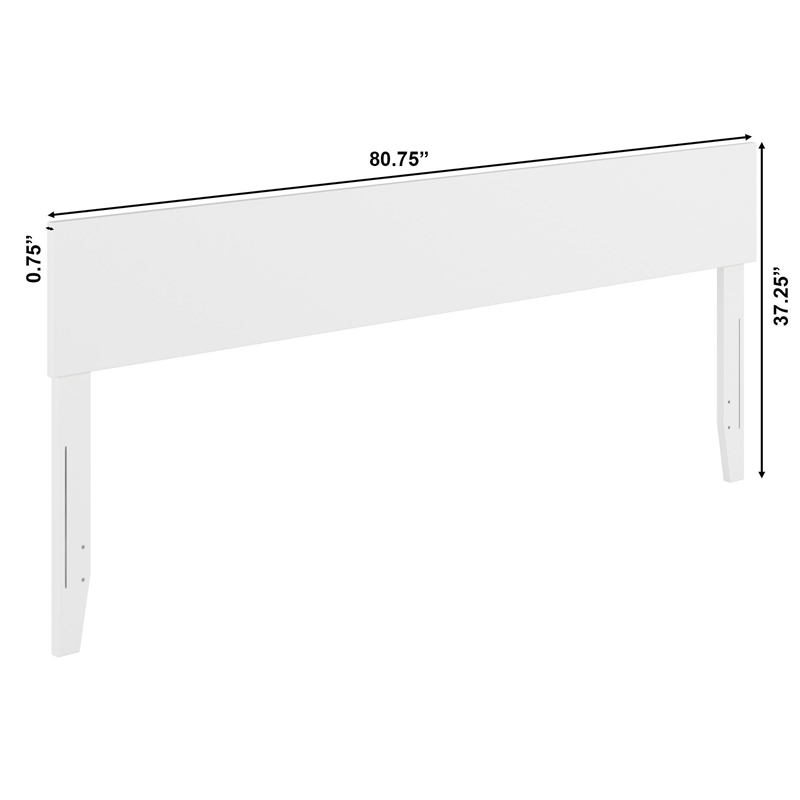 Pemberly Row King Solid Wood Panel Headboard with Device Charger in White