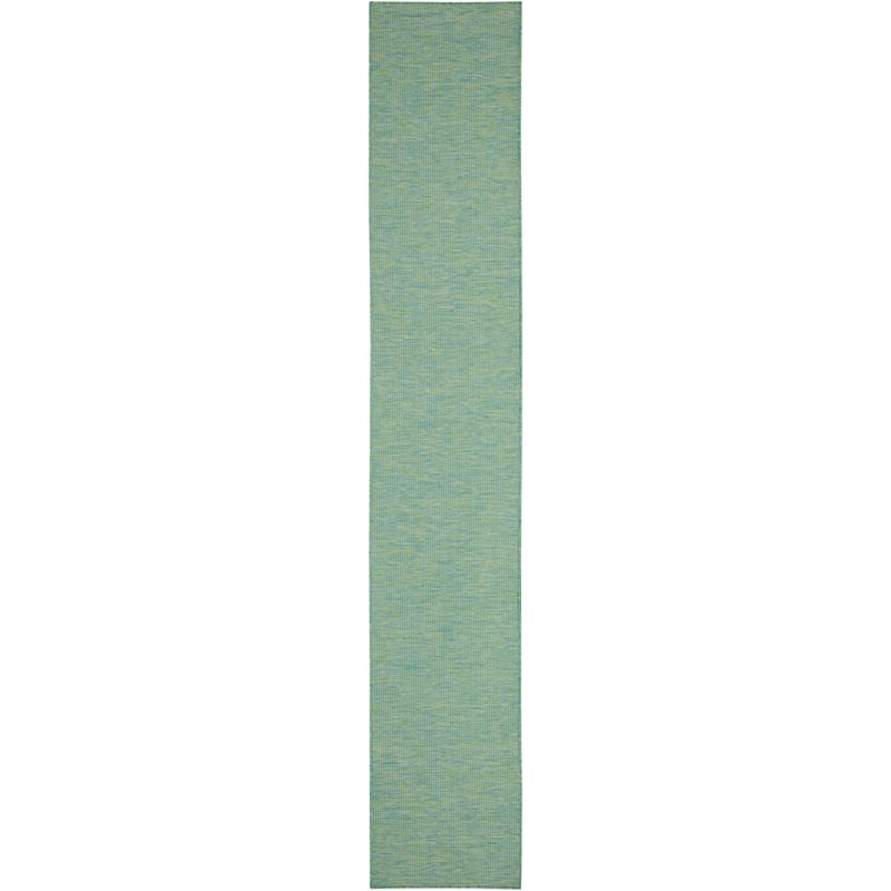 Pemberly Row 10' Runner Blue Green Fabric Modern Area Rug (10' Runner)