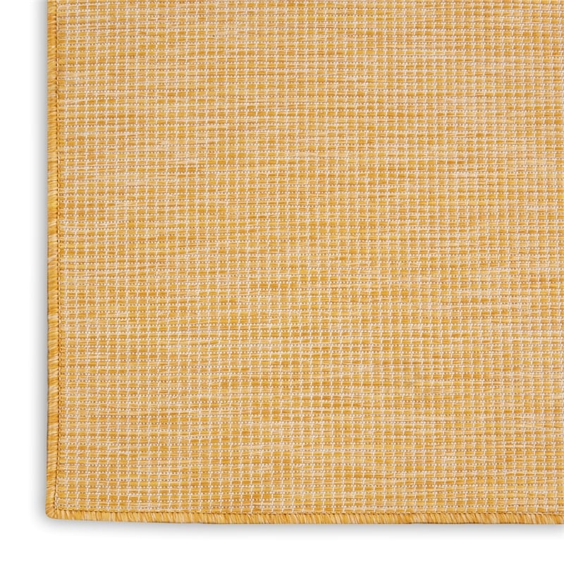 Pemberly Row 10' Runner Yellow Fabric Modern Area Rug (10' Runner)