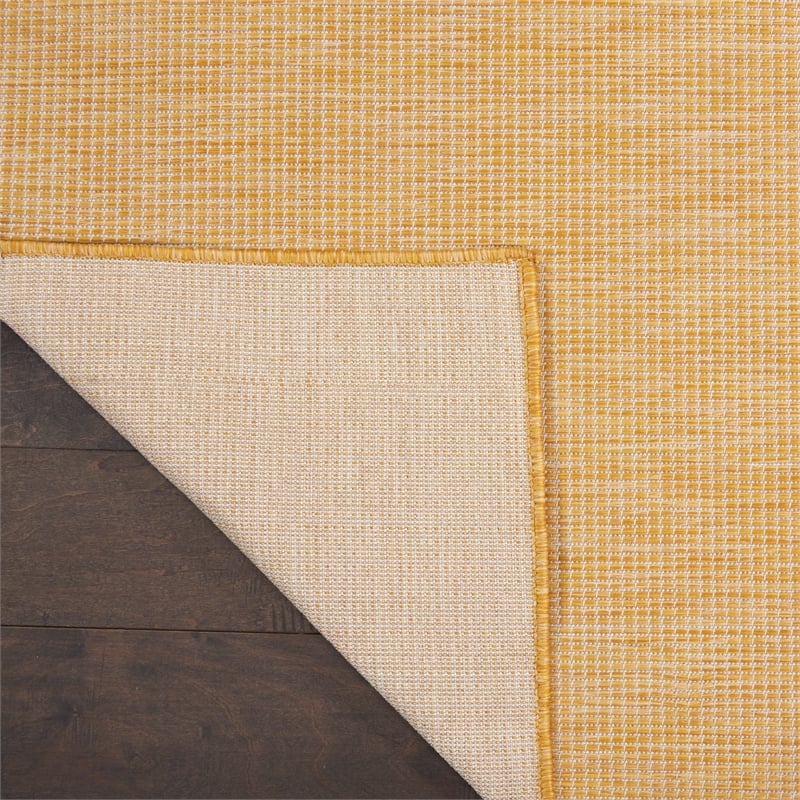 Pemberly Row 10' Runner Yellow Fabric Modern Area Rug (10' Runner)