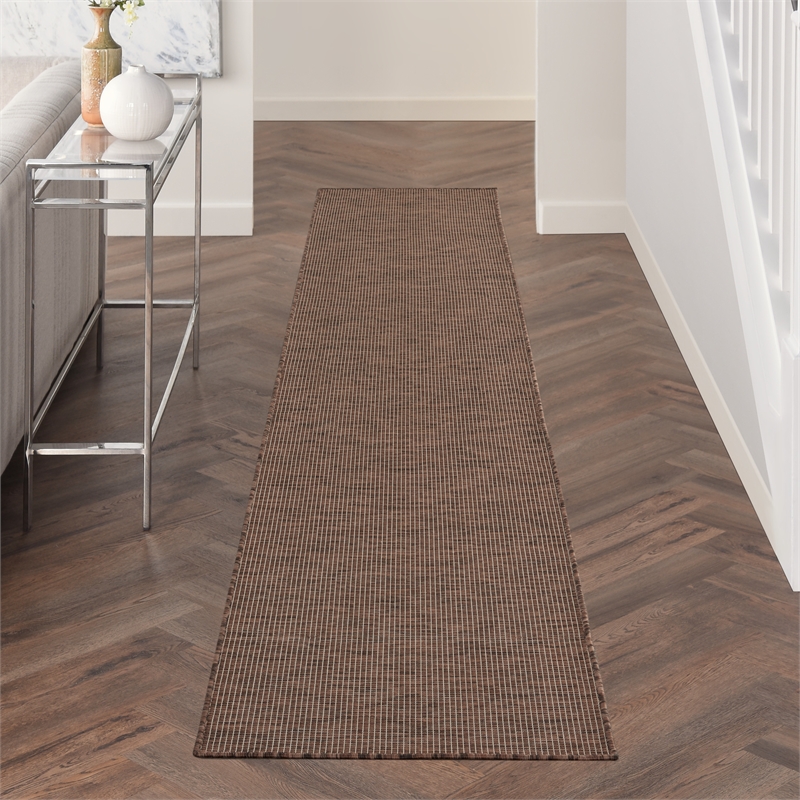 Pemberly Row 12' Runner Natural Fabric Modern Area Rug (12' Runner)