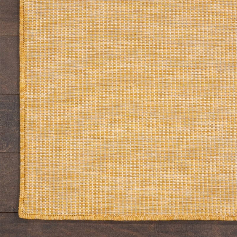 Pemberly Row 12' Runner Yellow Fabric Modern Area Rug (12' Runner)