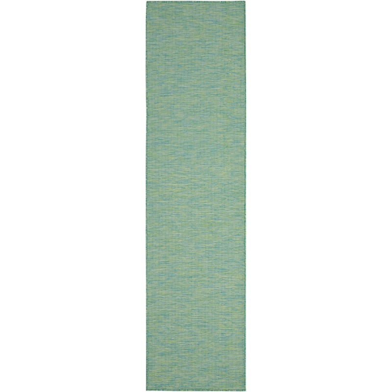 Pemberly Row 8' Runner Blue Green Fabric Modern Area Rug (8' Runner)