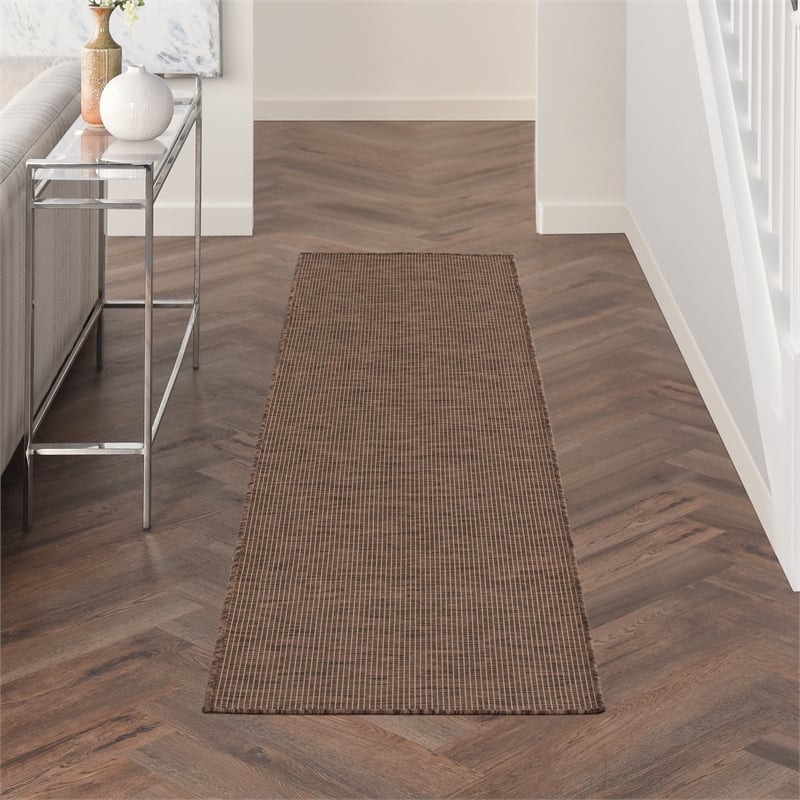 Pemberly Row 8' Runner Natural Fabric Modern Area Rug (8' Runner)