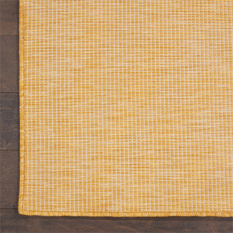 Pemberly Row 8' Runner Yellow Fabric Modern Area Rug (8' Runner)
