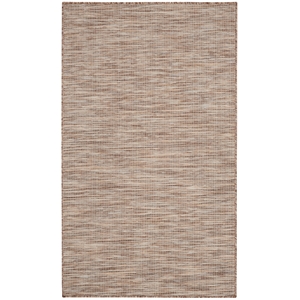 Pemberly Row Contemporary 3' x 5' Beige Fabric Modern Area Rug (3' x 5')