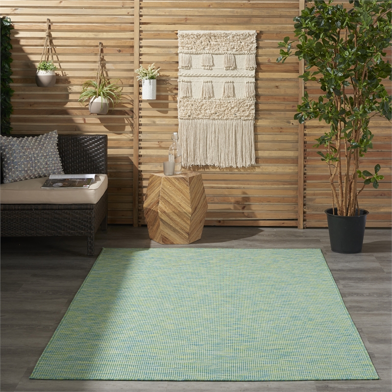 Pemberly Row 4' x 6' Blue Green Fabric Modern Area Rug (4' x 6')