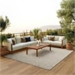 Pemberly Row 9' x 12' Beige Fabric Modern Area Rug (9' x 12')