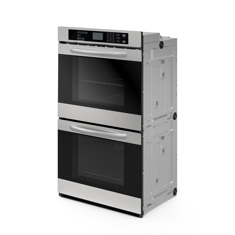 Pemberly Row 5 cu. ft. Stainless-Steel Premium Convection Double-Unit Wall Oven.