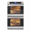 Pemberly Row 5 cu. ft. Stainless-Steel Premium Convection Double-Unit Wall Oven.