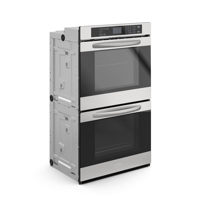 Pemberly Row 5 cu. ft. Stainless-Steel Premium Convection Double-Unit Wall Oven.