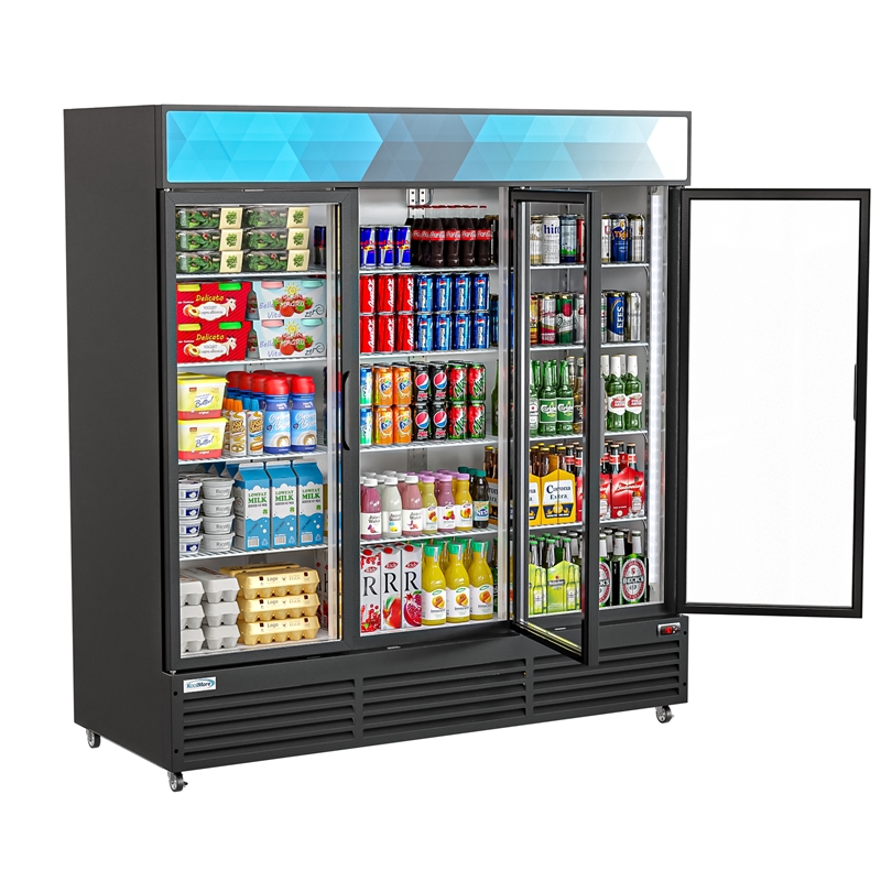 Pemberly Row 71 in. Three-Door Merchandiser Refrigerator-56 Cu Ft.