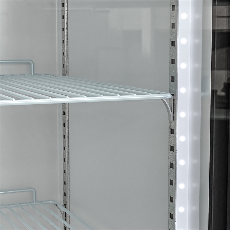 Pemberly Row 71 in. Three-Door Merchandiser Refrigerator-56 Cu Ft.