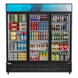 Pemberly Row 71 in. Three-Door Merchandiser Refrigerator-56 Cu Ft.