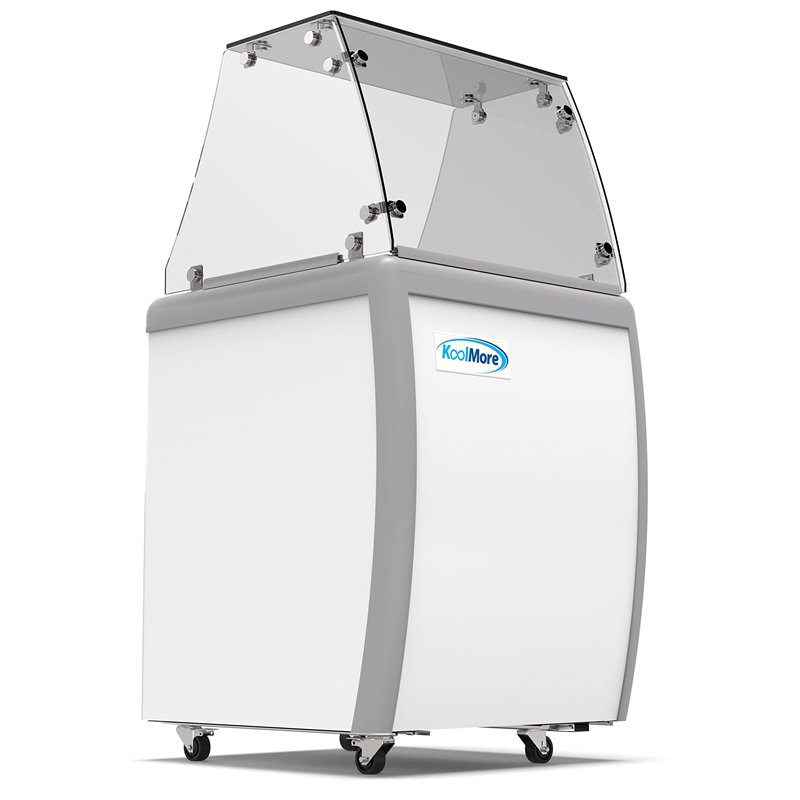 Pemberly Row 26 in. 4 Tub Ice Cream Dipping Cabinet Display Freezer-6 cu. ft.