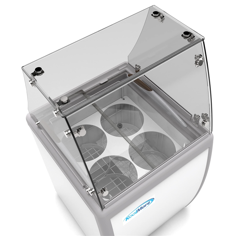 Pemberly Row 26 in. 4 Tub Ice Cream Dipping Cabinet Display Freezer-6 cu. ft.