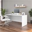 Pemberly Row Contemporary 66W x 30D Office Desk in White-Engineered Wood