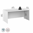 Pemberly Row Contemporary 66W x 30D Office Desk in White-Engineered Wood