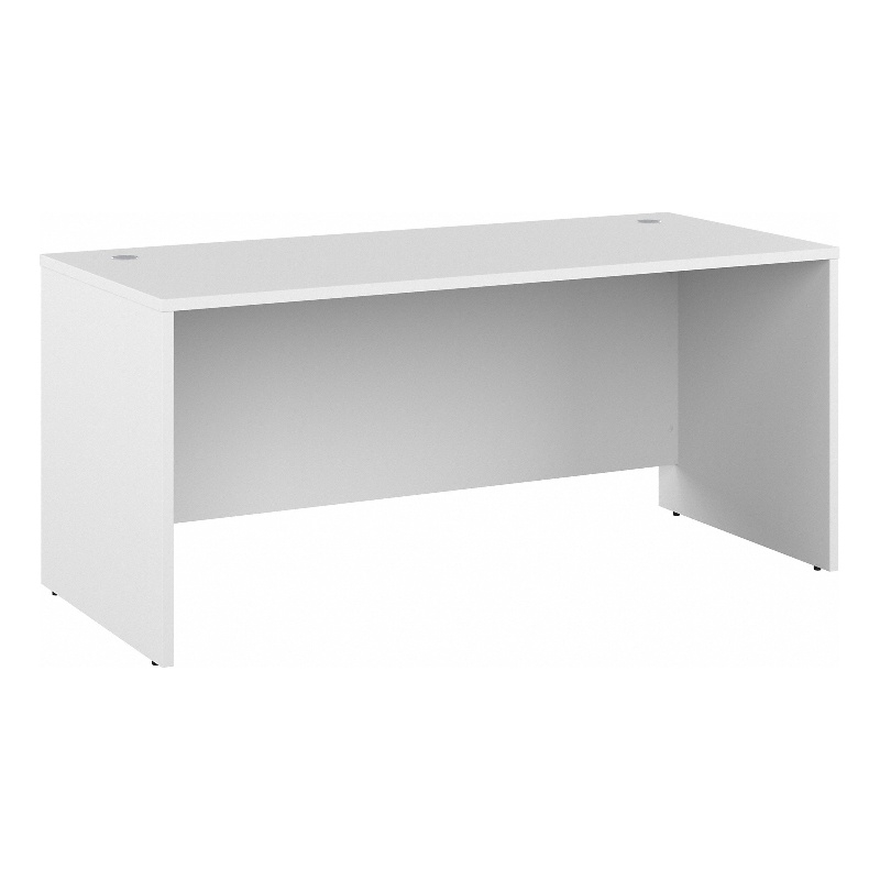 Pemberly Row Contemporary 66W x 30D Office Desk in White-Engineered Wood