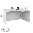 Pemberly Row 60W x 43D Right Hand L-Bow Desk Shell in White-Engineered Wood