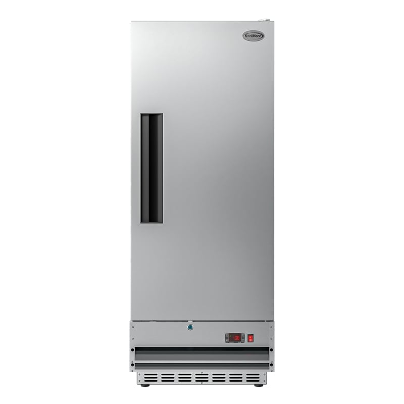 Pemberly Row 25 in. Commercial Stainless Steel 1-Door Reach-In Freezer in Silver
