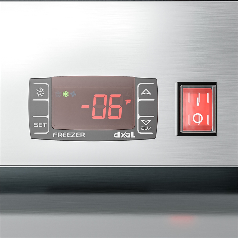 Pemberly Row 25 in. Commercial Stainless Steel 1-Door Reach-In Freezer in Silver