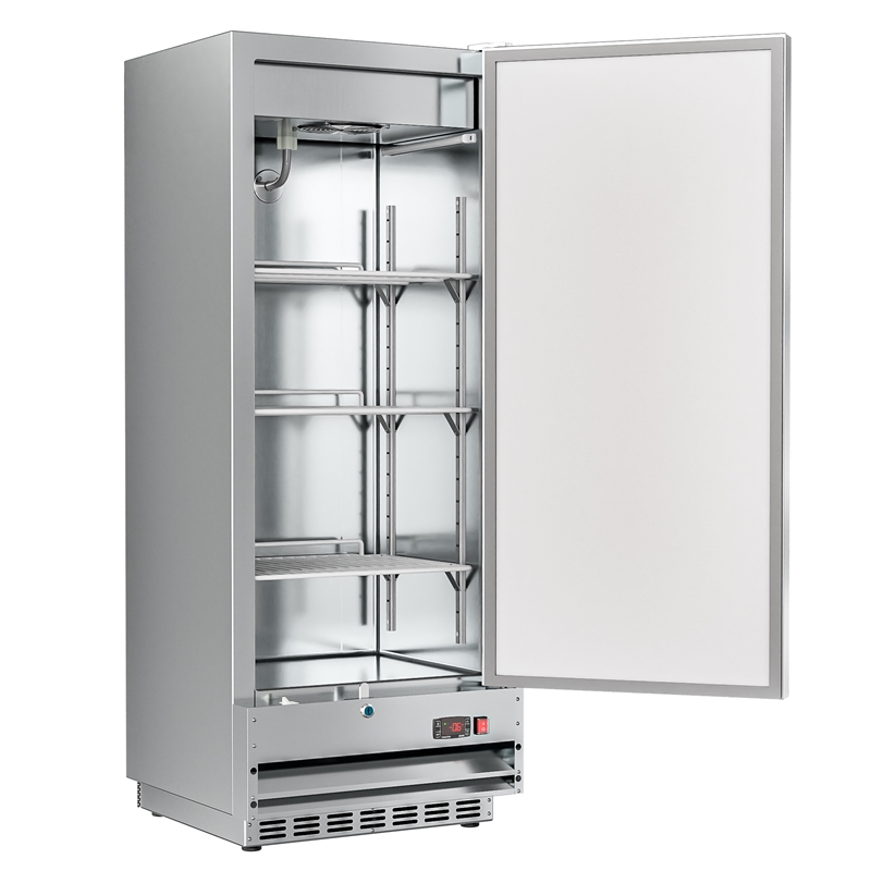 Pemberly Row 25 in. Commercial Stainless Steel 1-Door Reach-In Freezer in Silver