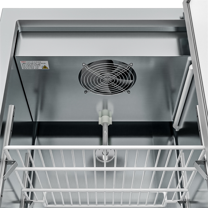 Pemberly Row 25 in. Commercial Stainless Steel 1-Door Reach-In Freezer in Silver