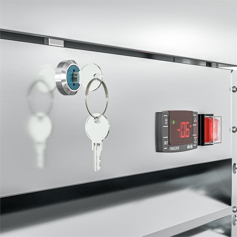 Pemberly Row 25 in. Commercial Stainless Steel 1-Door Reach-In Freezer in Silver