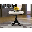 Pemberly Row Round Table-Wirebrushed Butter Cream Top & Black Pedestal