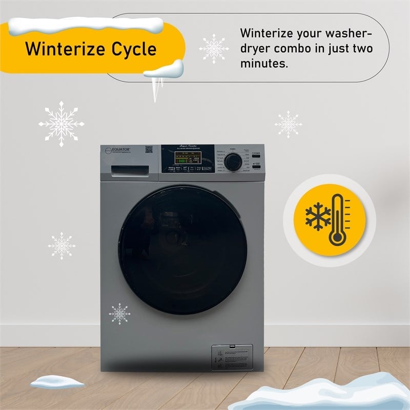 Pemberly Row Pet Compact 110V Vented/Ventless 15 lbs Combo Washer Dryer Silver