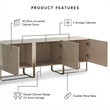 Pemberly Row Modern / Contemporary Wood 3-Cabinet TV Stand in White