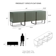 Pemberly Row Modern / Contemporary Wood 3-Cabinet TV Stand in White