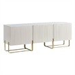 Pemberly Row Modern / Contemporary Wood 3-Cabinet TV Stand in White