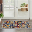 Pemberly Row 3' x 4' Navy Multicolor Fabric Outdoor Area Rug (3' x 4')