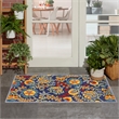 Pemberly Row 3' x 4' Navy Multicolor Fabric Outdoor Area Rug (3' x 4')
