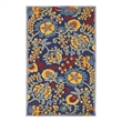 Pemberly Row 3' x 4' Navy Multicolor Fabric Outdoor Area Rug (3' x 4')