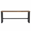Pemberly Row Contemporary Steel & Wood Sofa Bar Table in Dark Gunmetal